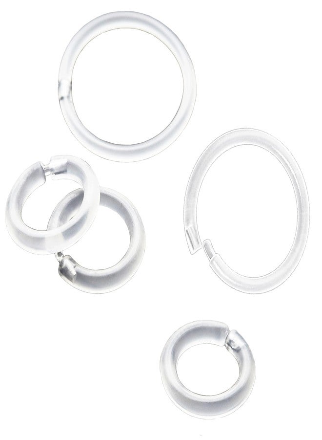 Melimarry 20 Gauge 4 Size Anti-Allergy Unisex Plastic Hoop Ear Retainers, Clear Nose Rings, With Buckle, For Sensitive Ears & Skin (8mm Ring) - Image 1